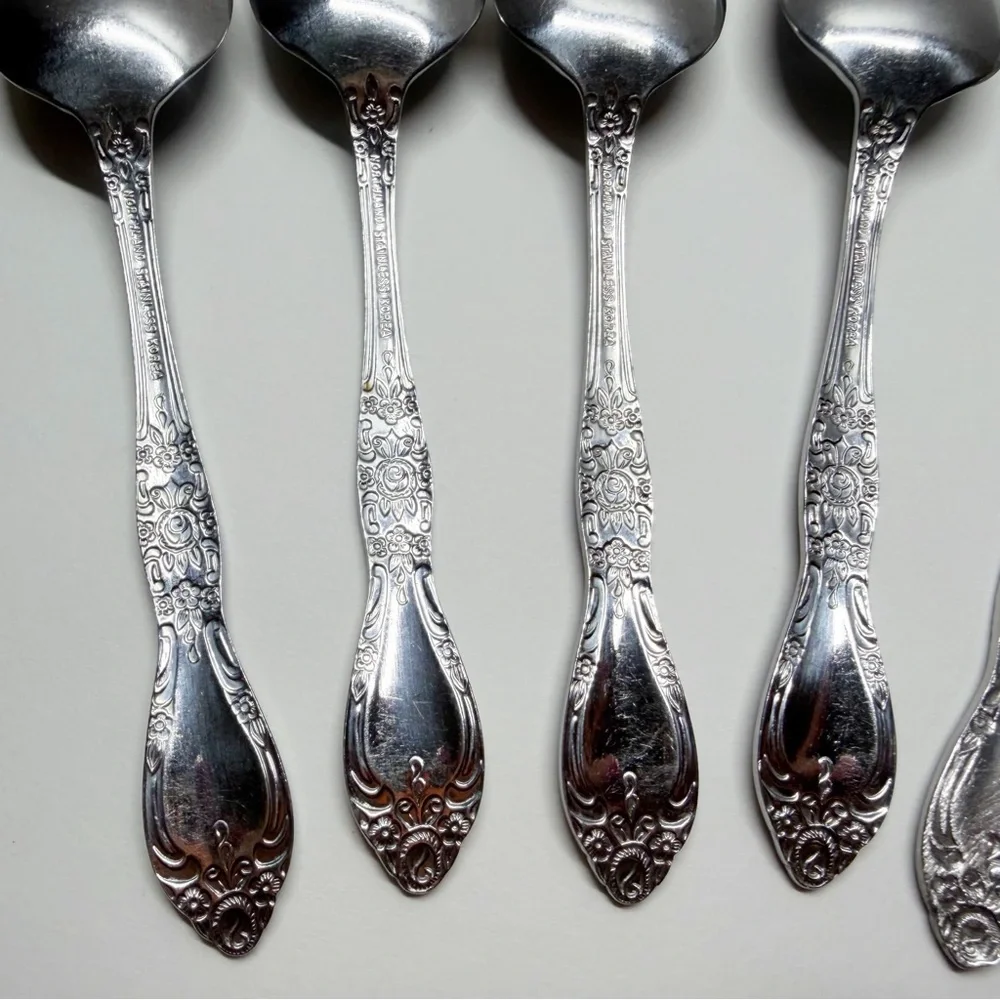 Vintage Northland Stainless Carolina Floral Flatware Korea